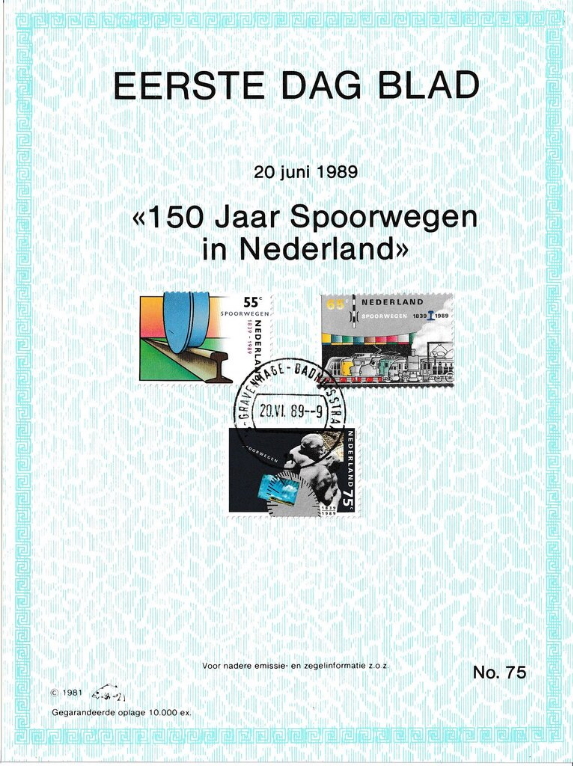 first day sheet The Netherlands 1989