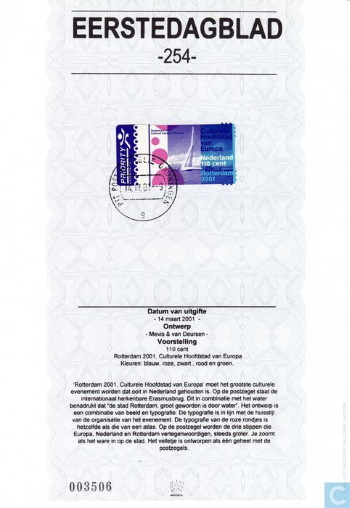 first day sheet The Netherlands 2001