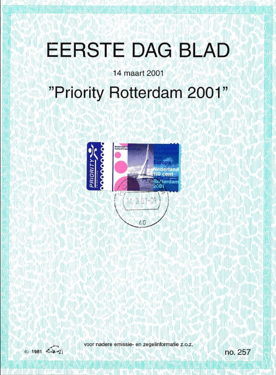first day sheet The Netherlands 2001