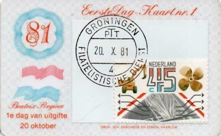 eerstedagkaart, first day card, The Netherlands