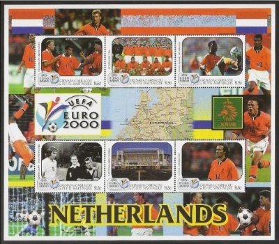 year=2000, Grenada Carriacou & Petite Martinique stamp with map of The Netherlands