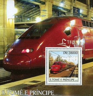 St. Thomas and Princip Stamp with Thalys