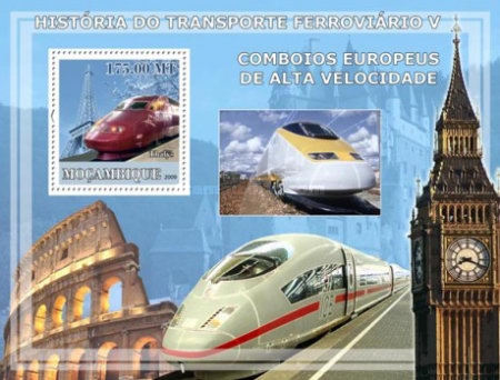 year=2009, Mozambique Stamp sheet with Thalys
