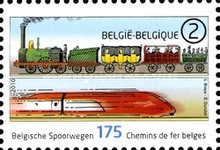 year=2010, Belgian Stamp with Thalys
