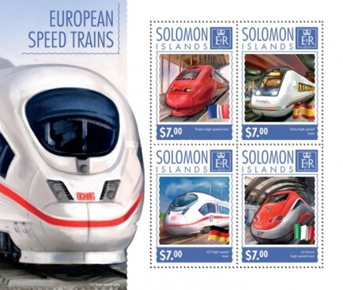 year=2014, Solomon Islands Stamp sheet with Thalys