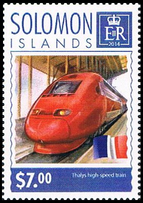 year=2014, Solomon Islands Stamp with Thalys