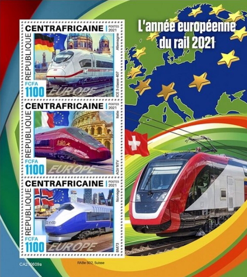 Central African Republic Stamp with Thalys, 2021