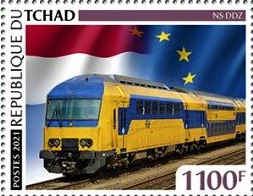 year=2021, Tchad stamp with Dutch train DDZ Class