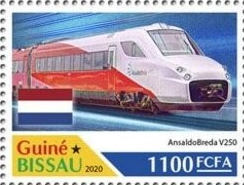 year=2020, Stamp with Ansaldo Breda V250 from Guine Bissau