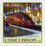 St. Thomas and Princip Stamp with Thalys