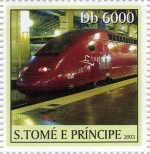 St. Thomas and Princip Stamp with Thalys