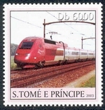 St. Thomas and Princip Stamp with Thalys