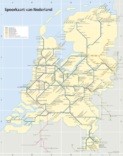 Clicking on the map leads to wikipedia page about Dutch Railways
