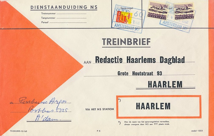 Dutch railway letter