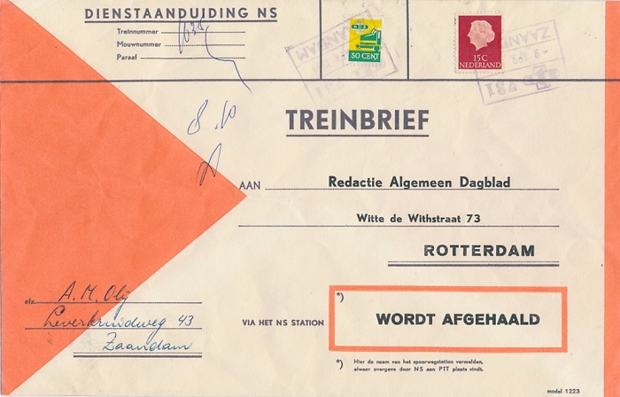 Dutch railway letter