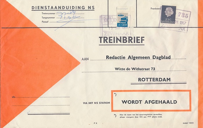 Dutch railway letter