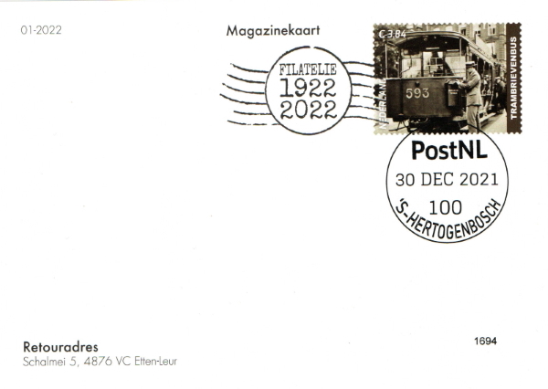 Dutch magazine card 2022, letterbox on tram