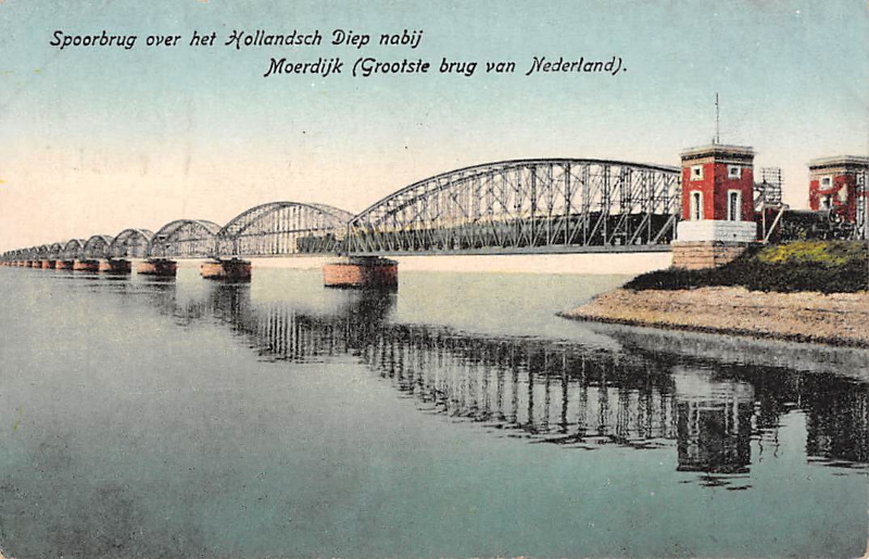picture postcard with Moerdijk railway bridge picture postcard with Moerdijk railway bridge