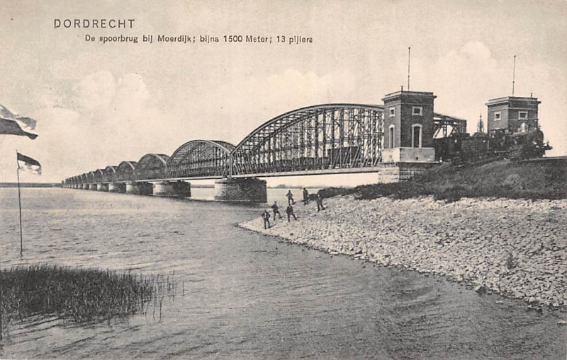 picture postcard with Moerdijk railway bridge picture postcard with Moerdijk railway bridge