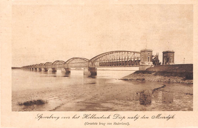picture postcard with Moerdijk railway bridge picture postcard with Moerdijk railway bridge