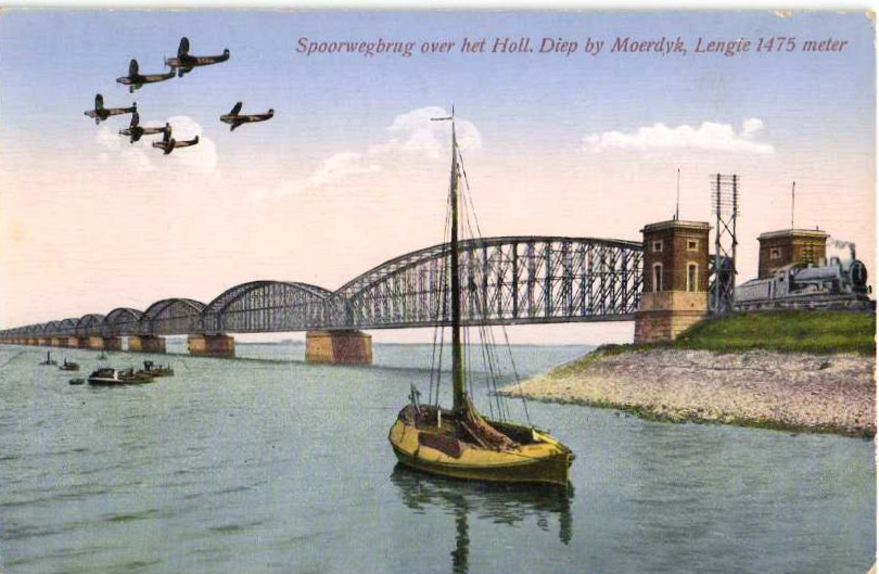 picture postcard with Moerdijk railway bridge picture postcard with Moerdijk railway bridge