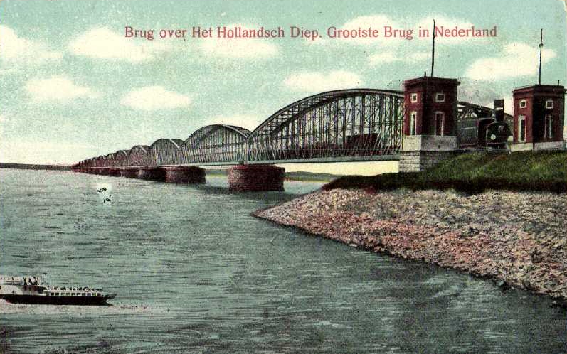 picture postcard with Moerdijk railway bridge picture postcard with Moerdijk railway bridge
