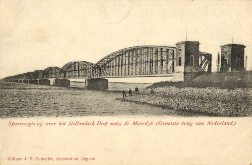 picture postcard with Moerdijk railway bridge picture postcard with Moerdijk railway bridge