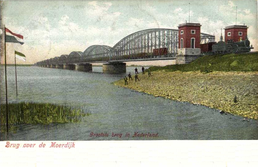 picture postcard with Moerdijk railway bridge picture postcard with Moerdijk railway bridge