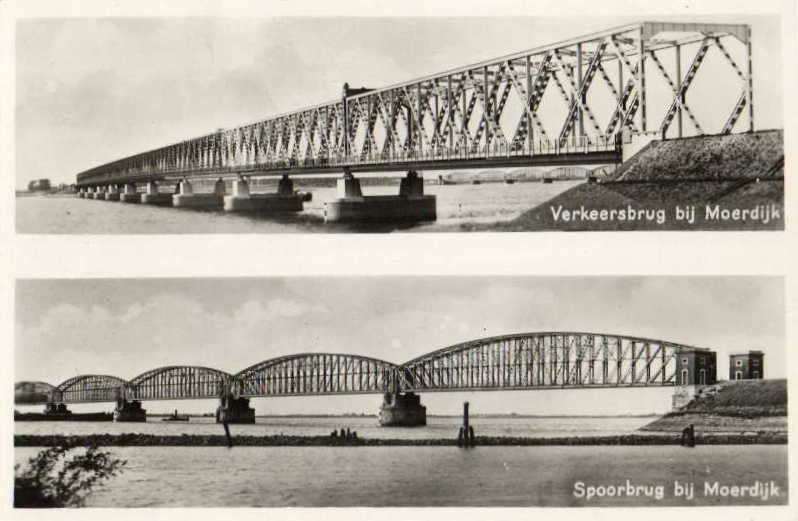 picture postcard with Moerdijk railway bridge picture postcard with Moerdijk railway bridge