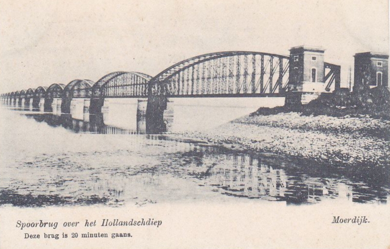 picture postcard with Moerdijk railway bridge picture postcard with Moerdijk railway bridge