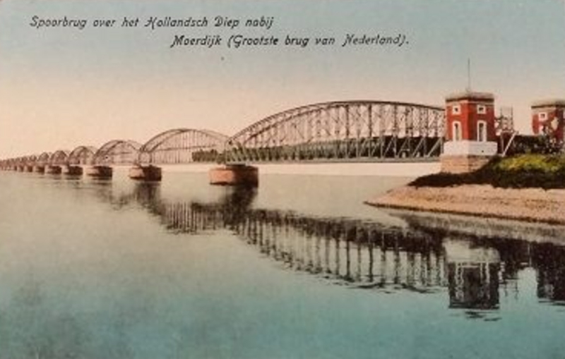 picture postcard with Moerdijk railway bridge picture postcard with Moerdijk railway bridge