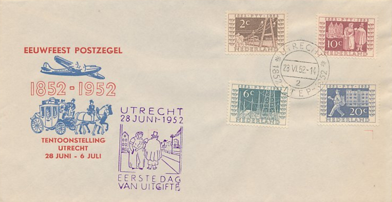 FDC Nederland, 1952