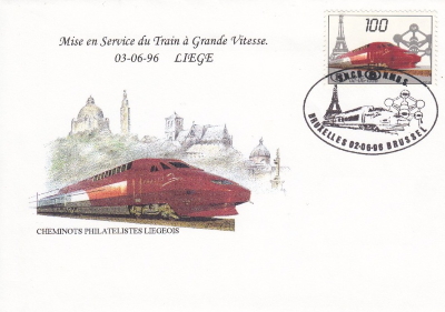 FDC: Belgium with Thalys 1996 FDC: Belgium with Thalys 1996