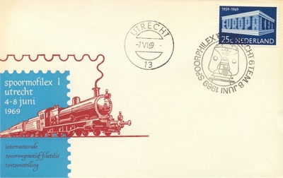 FDC: Spoormofilex, Utrecht, 6-8 June 1969