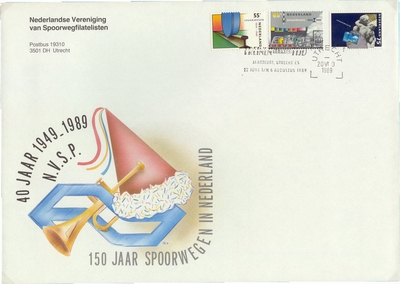 FDC: 150 Years Dutch Railways and 40 years Railway Workers Union