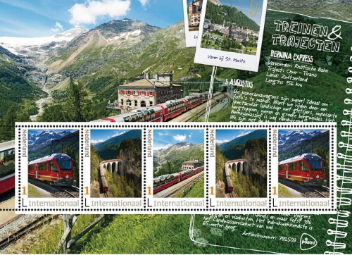 2019 Dutch stamp sheet Bernina Express