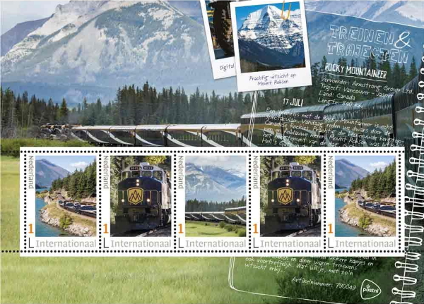 2020, Dutch stamp sheet Rocky Mountaineer