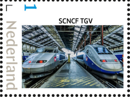 2023, Dutch personalized stamp with foreign train