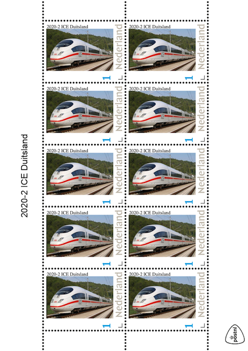 personalised stamp of The Netherlands with trains, trams, stations etc