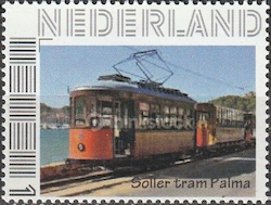 personalised stamp of The Netherlands with trains, trams, stations etc