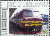 personalised stamp of The Netherlands with trains, trams, stations etc