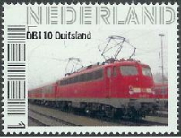 personalised stamp of The Netherlands with trains, trams, stations etc