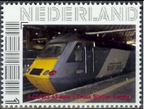personalised stamp of The Netherlands with trains, trams, stations etc