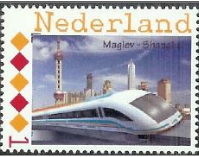 personalised stamp of The Netherlands with trains, trams, stations etc