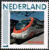 personalised stamp of The Netherlands with trains, trams, stations etc