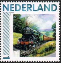 personalised stamp of The Netherlands with trains, trams, stations etc