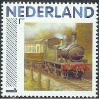 personalised stamp of The Netherlands with trains, trams, stations etc