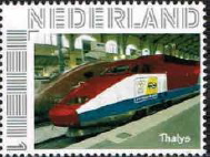 personalised stamp of The Netherlands with trains, trams, stations etc