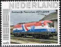 personalised stamp of The Netherlands with trains, trams, stations etc