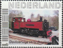 personalised stamp of The Netherlands with trains, trams, stations etc